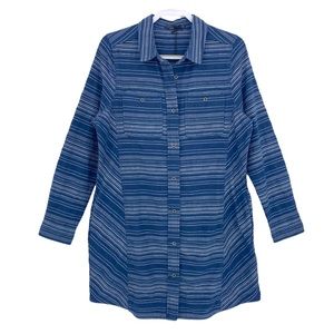 Prana Dyri shirt dress Large NEW organic cotton woven with pockets button front